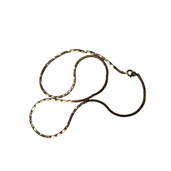 Vintage 1980s Flat Lay 17.5" Chain Necklace Goldtone Lobster Clasp - Picture 3 of 4